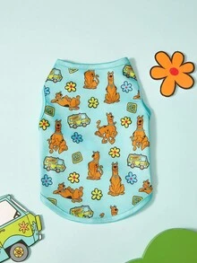 SCOOBY-DOO X PETSIN 2件裝棕色小狗花朵與汽車印花寵物上衣，超柔軟親膚面料，透氣輕盈，有助減少掉毛，讓您的寵物在日常穿著或戶外玩耍時保持涼爽舒適 - 彩色 - 查看 6