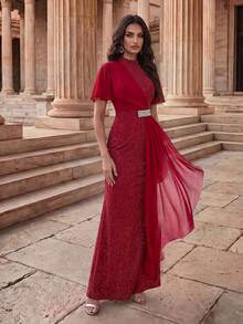 Coutiva Vestido de noche formal (muy adornado) - Rojo - Ver 6