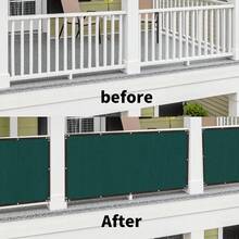 90% Blackout Privacy Shade Net - 90% Uv Protection, Wind-Resistant Sun Shade Net With Black Edges And Eyelets, Suitable For Balcony, Gazebo, Yard, Comes With Tie-Down Straps - Dark Green - View 6