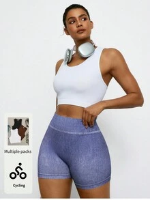 Voyena Damen-Sport-Tanktop in Große Größen aus geripptem Strick, Fitness-Tanktop, figurbetontes Tanktop-T-Shirt - Verschiedenfarbig - Übersicht 1