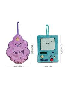 ADVENTURE TIME X Joivida 1件裝 冒險寶藏 BMO 遊戲機與泡泡糖公主掛巾 可愛卡通珊瑚絨吸水布 廚房、浴室、宿舍快乾不掉毛裝飾毛巾 - 彩色 - 查看 4