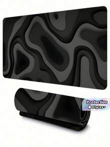 XXL Extended Gaming Desk Mouse Pad, Black Gray Swirl Marble Texture, Non-Slip Durable Rubber Base Smooth Surface, Large Workspace For PC Laptop Office Home Gaming Setup - multicolor - View 2