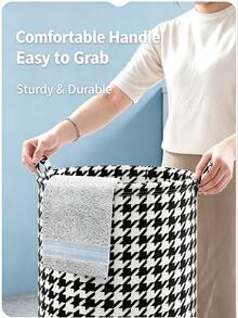2Pcs Upgraded Large Capacity Laundry Baskets With Waterproof Coating, Storage Bin For Clothes Toys Sundries, Suitable For Bedroom Bathroom Dormitory - Black and White Houndstooth - View 7