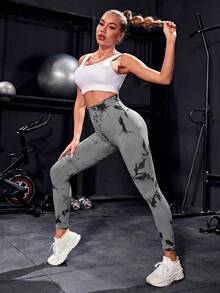 Easithlete Women's High Waist Solid Color Seamless Leggings For Daily Fitness For Chinese New Year - Multicolor - View 3