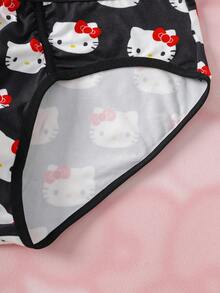 HELLO KITTY AND FRIENDS | SHEIN Men's Letter Waistband Cartoon Print Casual Briefs - Black - View 6