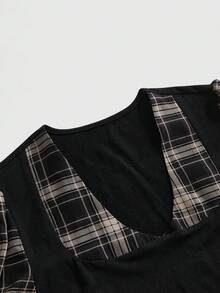 Sweetness Sexy Y2K Millennium Style Full Print Petal Sleeve Ruffle Design With Scarf Collar Women's T-Shirt - Black - View 4