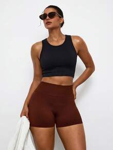 Voyena Damen-Sport-Tanktop in Große Größen aus geripptem Strick, Fitness-Tanktop, figurbetontes Tanktop-T-Shirt - Verschiedenfarbig - Übersicht 15