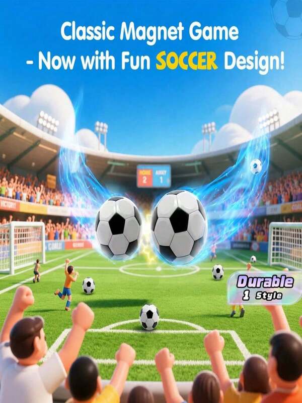 1pc World Cup Magnetic Football Game, 20 Football-Shaped Stones With Rope , Fast-Paced 2-Player Tabletop Strategy Puzzle Toy, Suitable For Parties, Travel, Camping, Great Gift For Football Fans