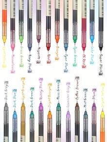 24PCS Colorful Rollerball Pens Liquid Ink Gel Pens Set Smooth Writing Drawing Supplies For School Office Art Journaling Coloring Gift For Student Artist Adult - Multicolor - View 5