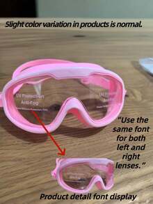 1pc Large Frame Anti Fog Swimming Goggles Wide View Comfortable Seal UV Protection Clear Vision For Pool Beach Training Water Sports Summer Swim Gear Gift - Pink - View 9