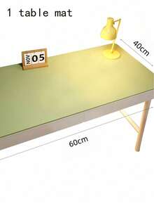 1pcEye Protection Desk Mat Student Leather Non Slip Solid Color Table Cover Oil Proof Computer Laptop Pad For Home Office Study Dining Table Decor Gift - green - View 11