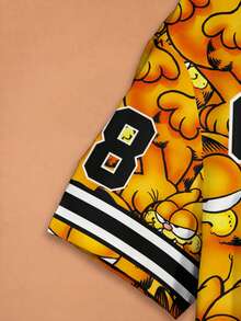 GARFIELD | SHEIN Plus Size Summer Casual Cartoon Print T-Shirt - White - View 5