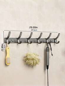 1PC Punch-Free Over Door Wall Mount Clothes Hanger Hooks, Strong Load Bearing Adhesive Rack For Entryway Hallway, Multi-Purpose Organizer For Hanging Clothes Hats - Multicolor - View 16