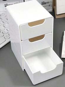 Mini Desktop Drawer Organizer, Adorable Storage For Jewelry, Cosmetics, Beads & Crafts, Ideal For Desk/Dresser Top, Perfect Gift For Girls, Holds Hair Clips, Nail Polish, Small Items, Christmas & Halloween Gift - White - View 6