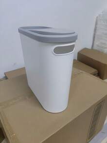 1PC Pedal Operated Press Trash Can With Lid Slim Narrow Design Leak Proof Odor Control Easy Clean Plastic Waste Bin For Living Room Kitchen Bathroom Bedroom Office Home Decor Space Saving Minimalist Style - Multicolor - View 7