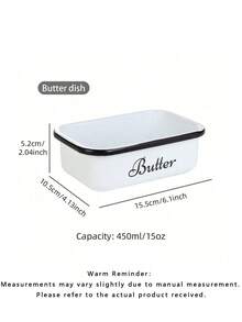 1 Pc Iron Butter Dish With Wooden Lid & Butter Knife, Small Cheese Storage Container For Restaurant, Kitchen & Home Use - Multicolor - View 2