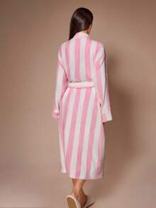 Lazeform Women's Soft Flannel Mid-Length Robe With Tie Waist, Loungewear - Multicolor - View 2