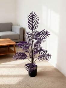 Simulation Tail Sunflower Palm Tree Simulation Tree Living Room Home Decoration Artificial Fake Iron Leaves - Purple - View 7