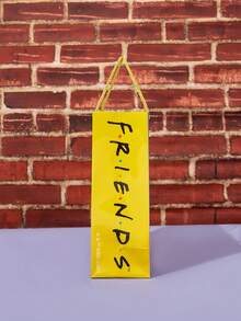 FRIENDS X POKOJA LAND A Paper Gift Bag With A Handle, Featuring A Nice Pattern, Made Of Paper, Sturdy And Durable, Suitable For Holiday Gift Wrapping And Celebrations, Strong And Long-Lasting. - View 4
