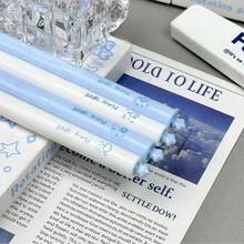 8支裝星空羽毛夢幻藍星可旋轉扭轉可擦拭凝膠筆，INS風高顏值，0.5mm熱敏可擦筆，適合小學三年級學生 - 多色 - 查看 3