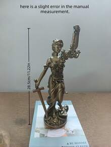 1件正義女神雕像小擺件 平衡天秤樹脂工藝品 家居辦公室書架桌面裝飾 公平與法律象徵 適合書房書架禮物 - 古銅色 - 查看 19