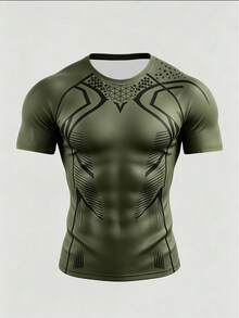 Men's Colorblock Casual Versatile Daily Wear Sports T-Shirt - MultiWarna - View 3