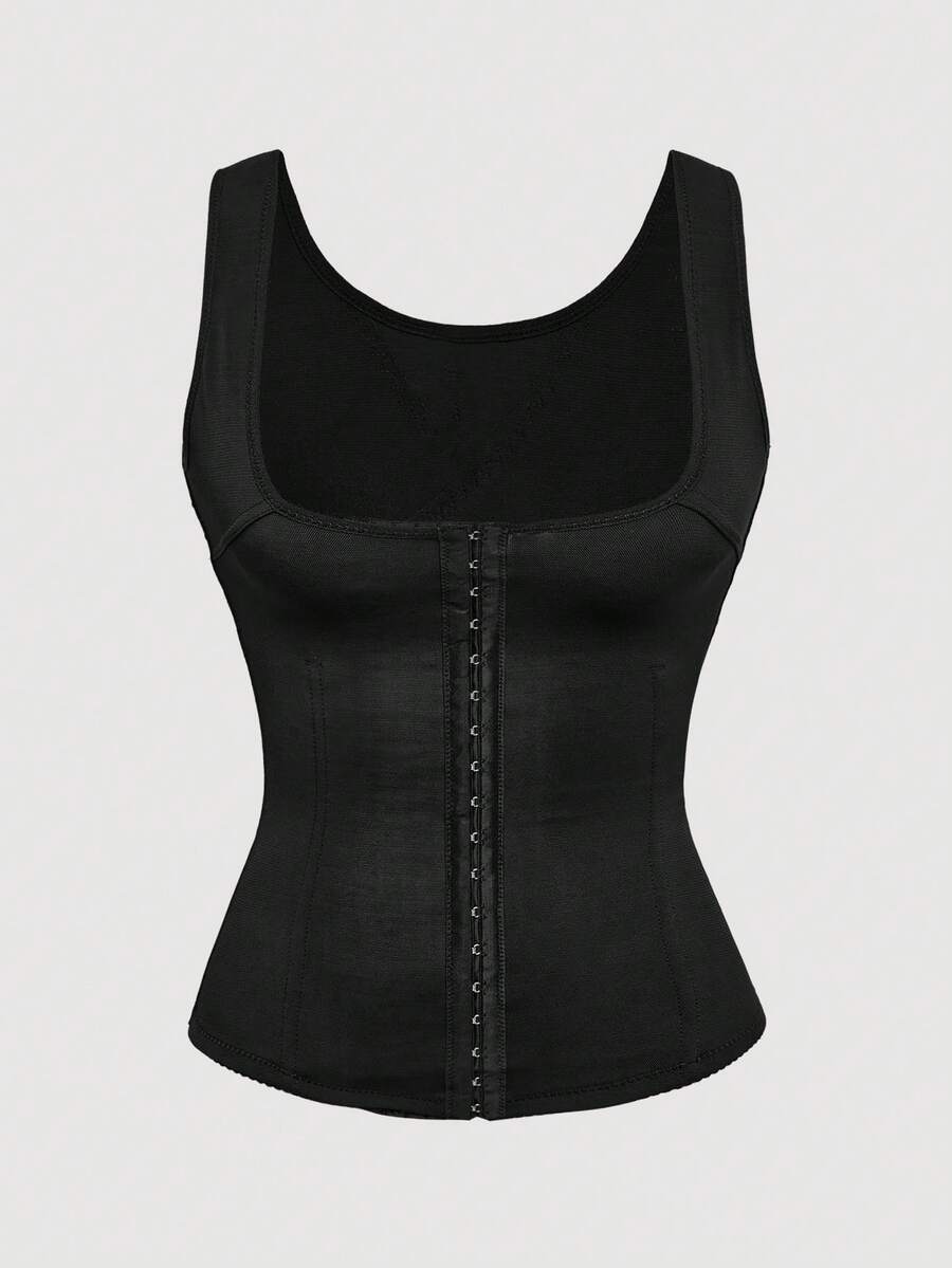 SHEIN MOD Black High Stretch Fabric Corset Top For Women Casual Comfy Body Shaping - Black - View 1