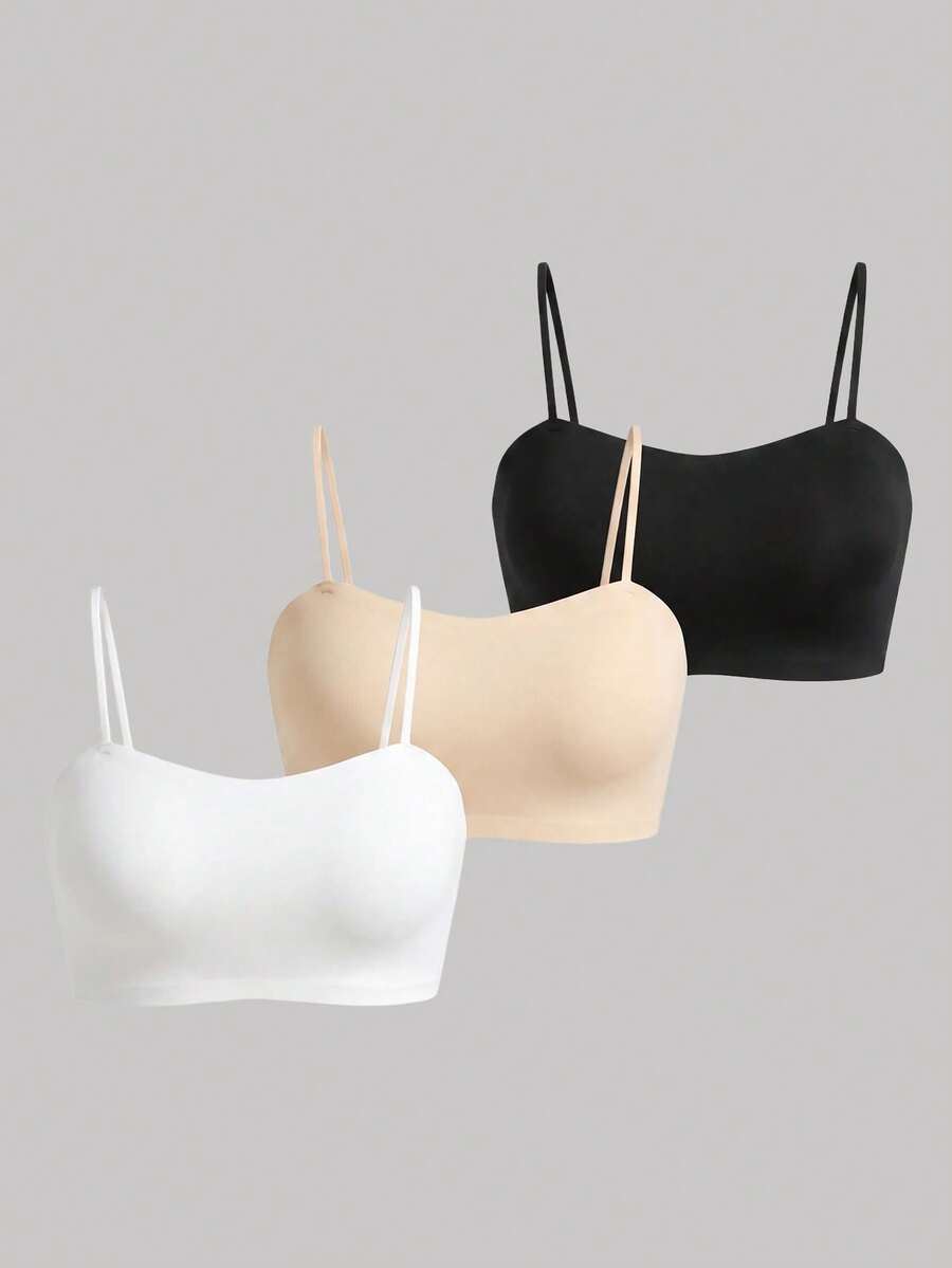 SHEIN MOD 3 piezas unicolor Cami Sujetador - Multicolor - Ver 1