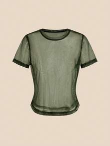SHEIN Cheerettes 女款純色圓領休閒百搭日常運動T恤 - 彩色 - 查看 11