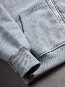 PAVTROS Men's Young Streetwear Casual Graphic Plus Size Zip-Up Hoodie Gym Grey Autumn - Light Grey - View 4