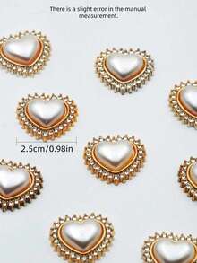 50Pcs 30Pcs 25mm Heart Shaped Crystal Stone Faux Pearl Decor Mix For Home Clothing DIY Jewelry Making Supplies Craft Beads Accessory - 25Mm heart - View 4