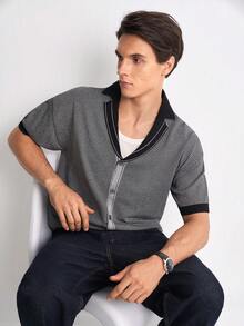 NEOSTRIT Men's Striped Short Sleeve Knit Top - Multicolor - View 7