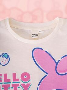 HELLO KITTY AND FRIENDS | SHEIN 1 Stück Lässiges Cartoon-Muster Kleid für Tween-Mädchen - Aprikosenfarben - Übersicht 4