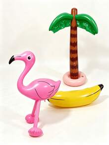 2 Pieces Set Inflatable Palm Tree Flamingo Toy Ball Inflatable Banana Hawaiian Theme Party Beach Hawaiian Theme Party Background Beach Pool Party Decoration - one size fits all - View 5