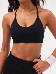 SHEIN Velisys Set 3 Potong Bra Olahraga Kasual Serbaguna Warna Polos untuk Wanita, Yoga, dan Kebugaran - MultiWarna - View 4