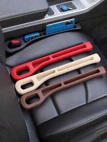 4Pcs Car Seat Gap Filler Storage Box Anti Drop Leak Proof Car Seat Crevice Organizer Multifunctional Side Pocket Console Storage Holder Phone Key Organizer Auto Interior Accessories Universal Car Decor - Multicolor - View 4