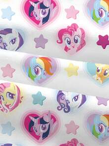 My Little Pony X SHEIN Women's Round Neck Cartoon Print Casual Daily Short Sleeve T-Shirt - White - View 4