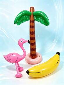 2 Pieces Set Inflatable Palm Tree Flamingo Toy Ball Inflatable Banana Hawaiian Theme Party Beach Hawaiian Theme Party Background Beach Pool Party Decoration - one size fits all - View 6