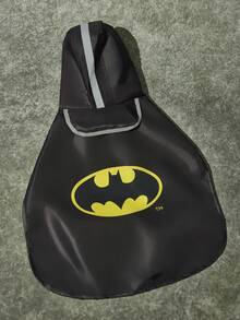 Batman X PETSIN Collaboration Waterproof Printed Pet Dog Raincoat For Small, Medium & Large Dogs, Full Body Coverage, Breathable Fabric, Comfortable & Flexible Fit, Cool Graphic Design, Universal Rain Gear For Cats & Dogs, Cross-Border Pet Supplies, Practical For Rainy Days, A Must-Have For Cool Pets - Black - View 2