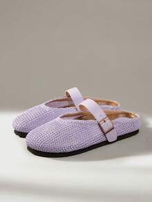 Solecia Women's Slip-On Thick Soled Mule Loafers, Casual Spring/Autumn Shoes For Christmas - Purple - View 11