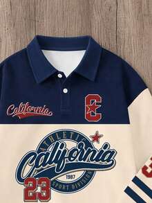 Manfinity Joysei Sweat-shirt à col avec imprimé lettre California vintage américain, convient aux adolescents et aux passionnés de mode qui aiment le vintage américain et recherchent un style collégial minimaliste - Multicolore - Voir 3