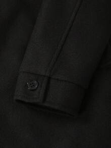 Manfinity CasualCool Men's Solid Color Turn Collar Casual Versatile Daily Travel Long Sleeve Jacket - Black - View 5