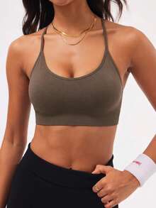 SHEIN Velisys Set 3 Potong Bra Olahraga Kasual Serbaguna Warna Polos untuk Wanita, Yoga, dan Kebugaran - MultiWarna - View 7