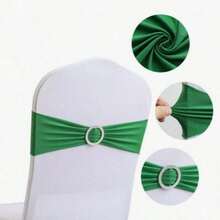 100pcs Elastic Chair Back Decorative Covers - Universal Elastic Chair Sashes With Sparkly Buckle Sliders, Suitable For Adorning Chair Backs For Birthdays, Weddings, Parties, Events, Hotels - Multicolor - View 21