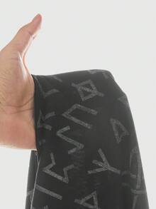ROMWE Dark Gothic Rune Pattern All-Over Print Sexy Backless Lace-Up Halter Tank Top - Black - View 6