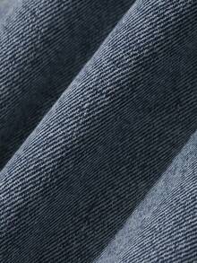 DAZY 女款刺繡設計寬鬆牛仔夾克外套 秋季 - 中等水洗藍 - 查看 8