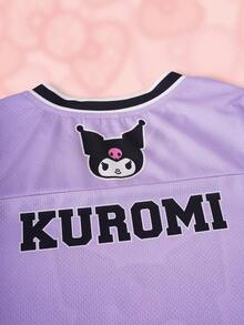 HELLO KITTY AND FRIENDS | SHEIN 青少年女孩卡通印花短袖T恤與短褲休閒套裝 - 紫色 - 查看 5