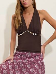 Nöista Asymmetric Long Skirt With Combination Of Stripe Direction. - Dusty Pink - View 10