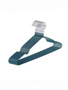 10Pcs Non-Slip Durable Metal Hangers With Rubber Coating, Space Saving Clothes Hangers With Shoulder Notches - Multicolor - View 7