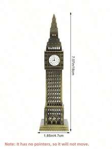 1pc London Big Ben Clock Tower Model, Landmark Architecture, Metal Building Model Decor, Elegant Architecture Decor, Sturdy Alloy Desktop Ornament, Home And Office Decor, Crafted Retro Design, Wedding And Party Favor, Gift For Friends, Souvenir - Multicolor - View 12